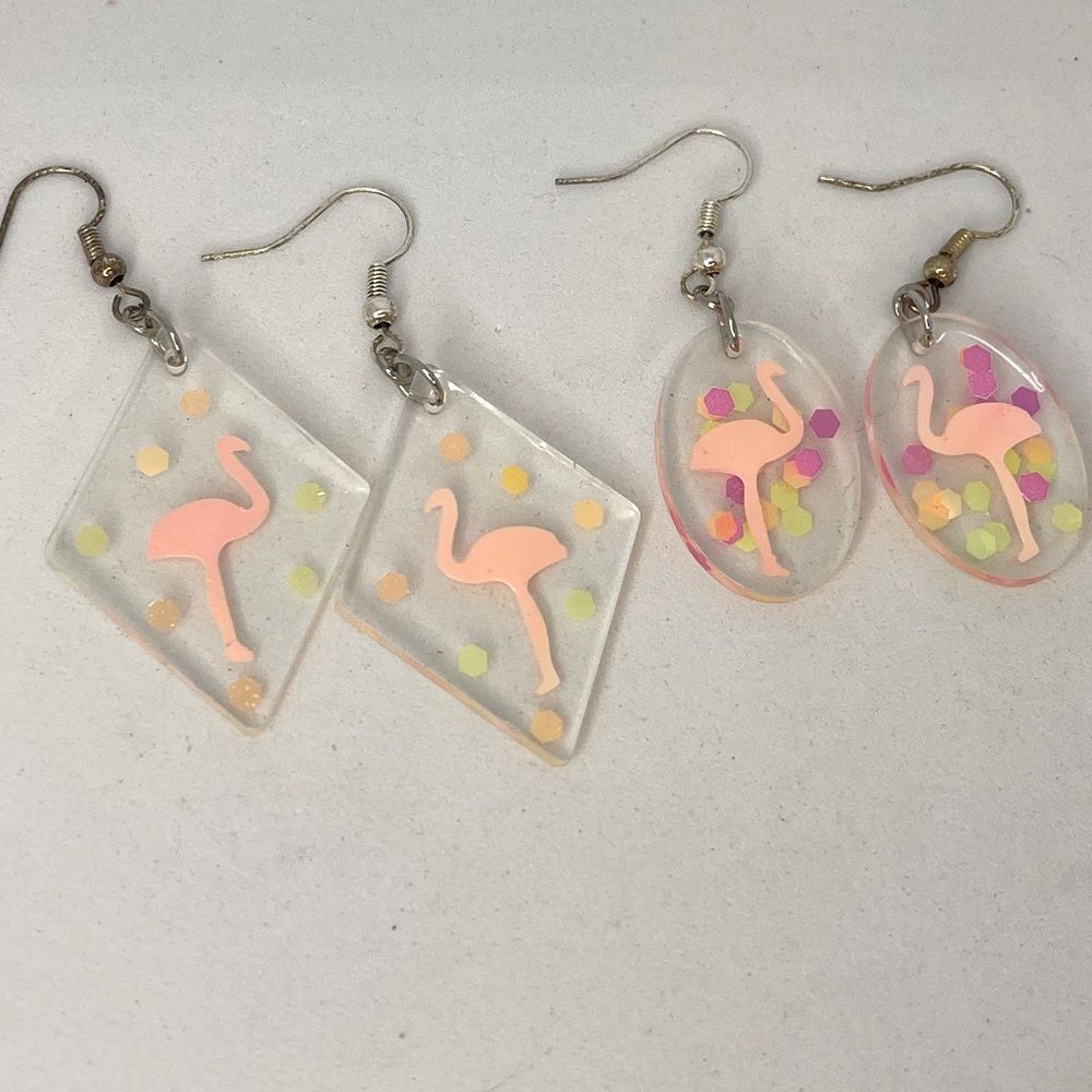 Two Pairs of Flamingo Earrings